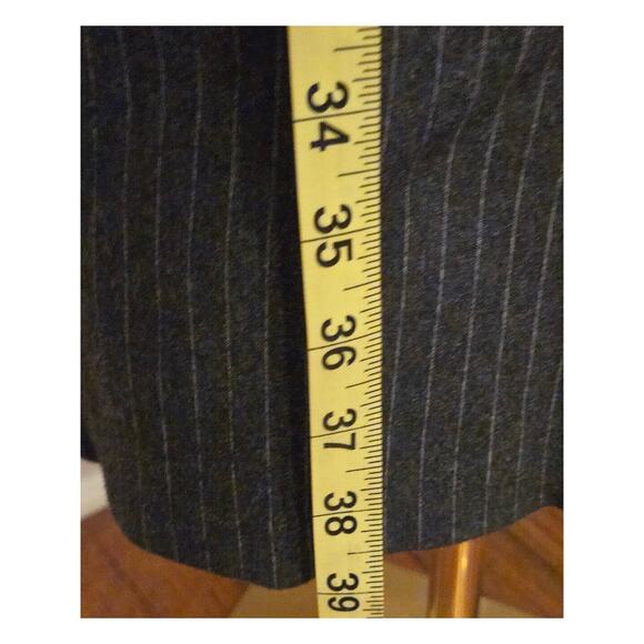 Betabrand Gray White Pinstripe Executive Pencil Dress Fitted 3/4 Sleeve Medium - Picture 6 of 9